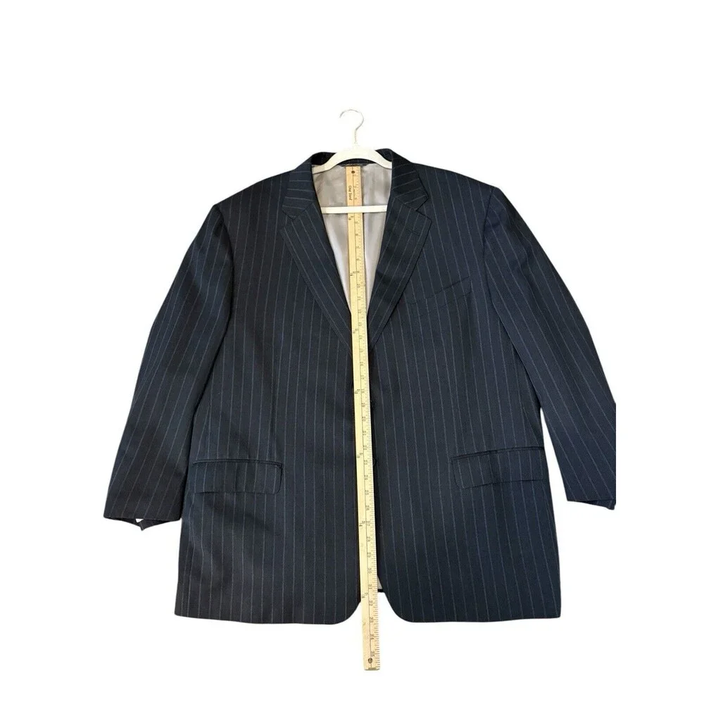 TRUSSINI Charcoal Gray Pinstripe Suit Jacket Blazer Men's Size 54 US IWS Wool